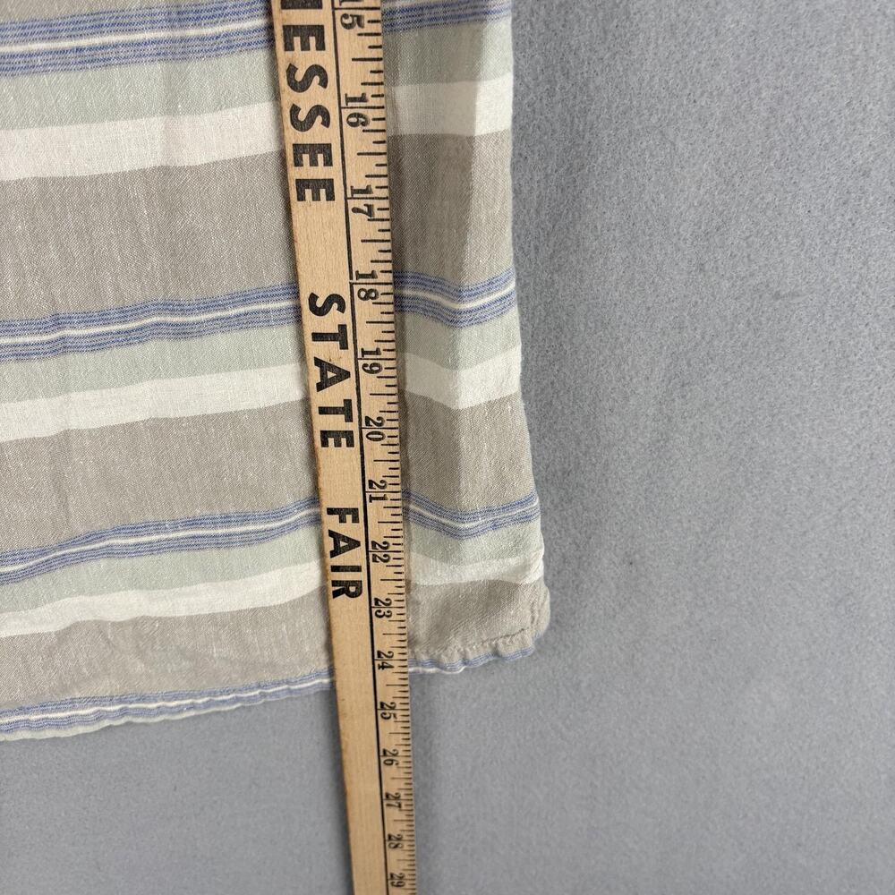 Patagonia Back Step Shirt Small Beige Stripe Short Sleeve Button Up Hemp Cotton - Picture 6 of 10